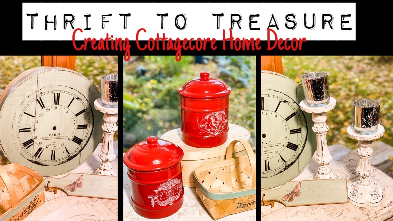 Thrift to Treasure - Creating a Cottagecore Vibe using DIY Paint & IOD Transfers - Shabby Chic