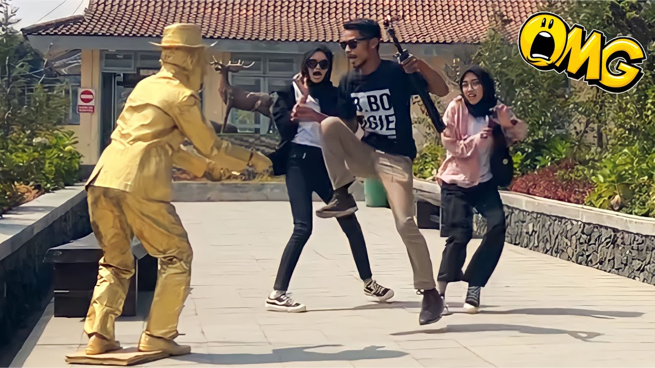 Ekspresikan Gayamu..!! Statue Prank Funniest Reactions, Prank Patung Hidup