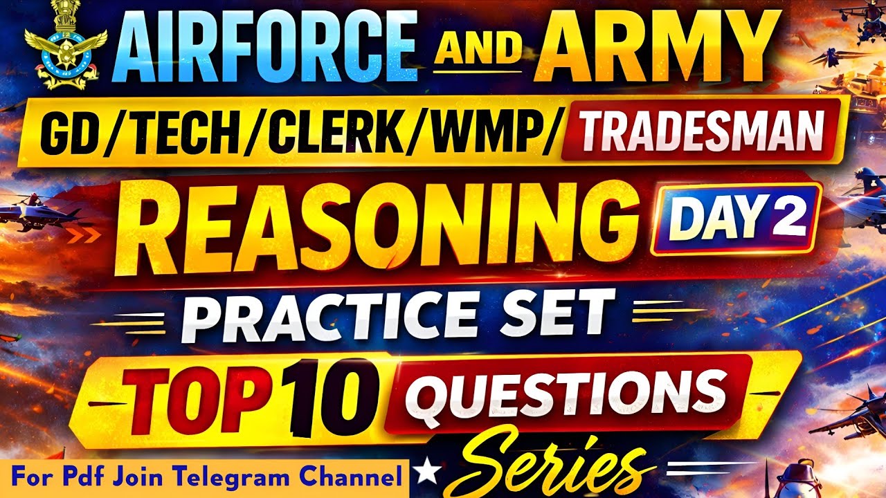 Airforce & Army Top 10 Reasoning Questions 2026 💥 | Class 2