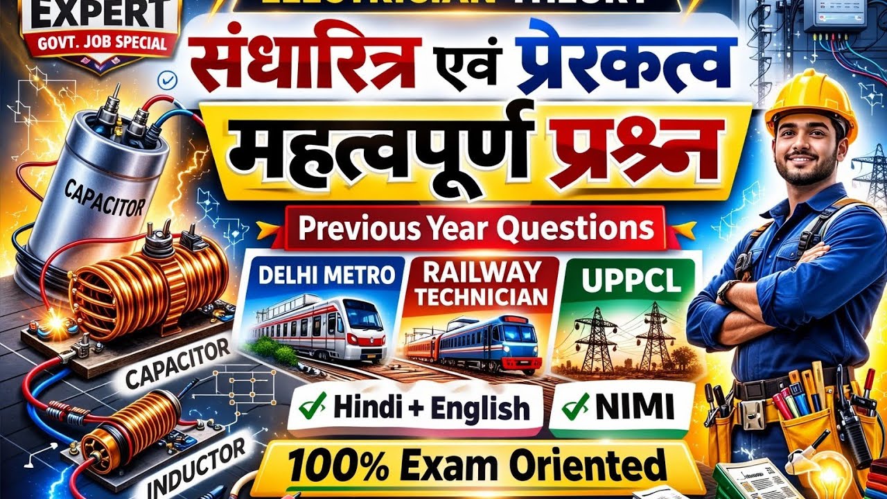 ITI Electrician Theory Questions | Capacitor & Inductor | Railway | DMRC | UPPCL | Nimi + Hindi 