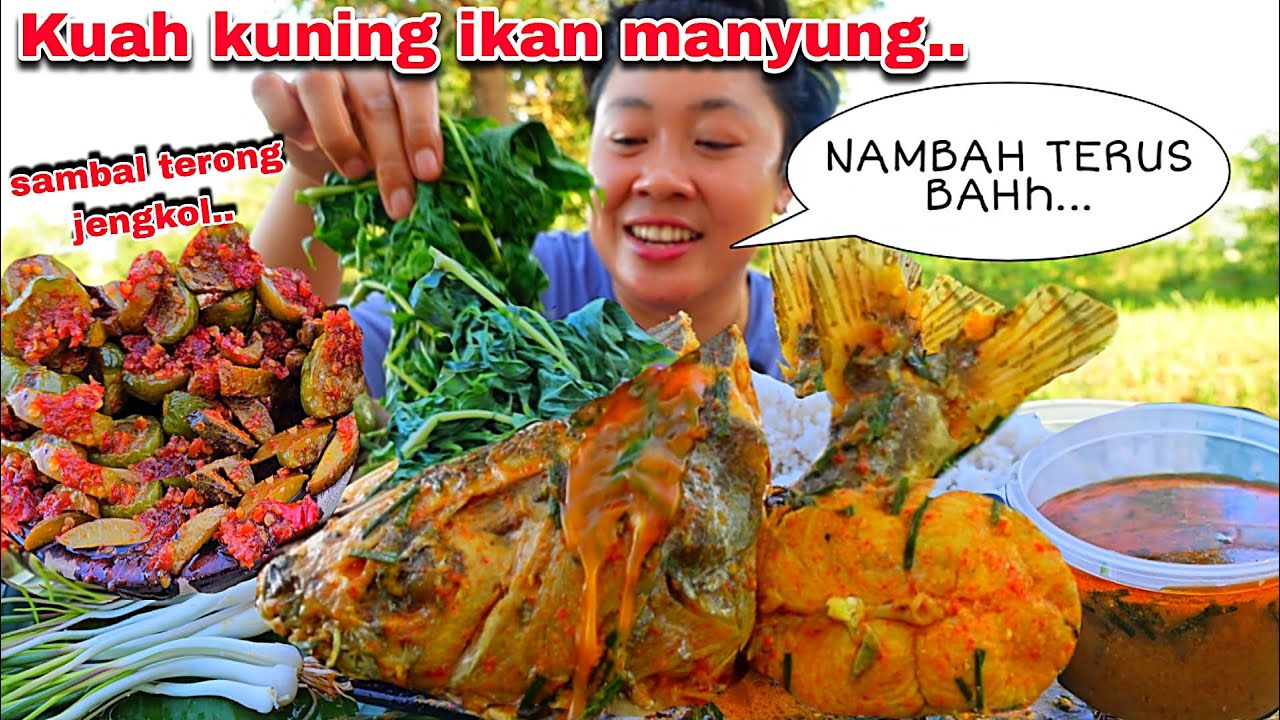 NAMBAH TERUS ‼️MASAK KUAH KUNING IKAN MANYUNG + SAMBAL TERONG JENGKOL ,MANTUL🤤