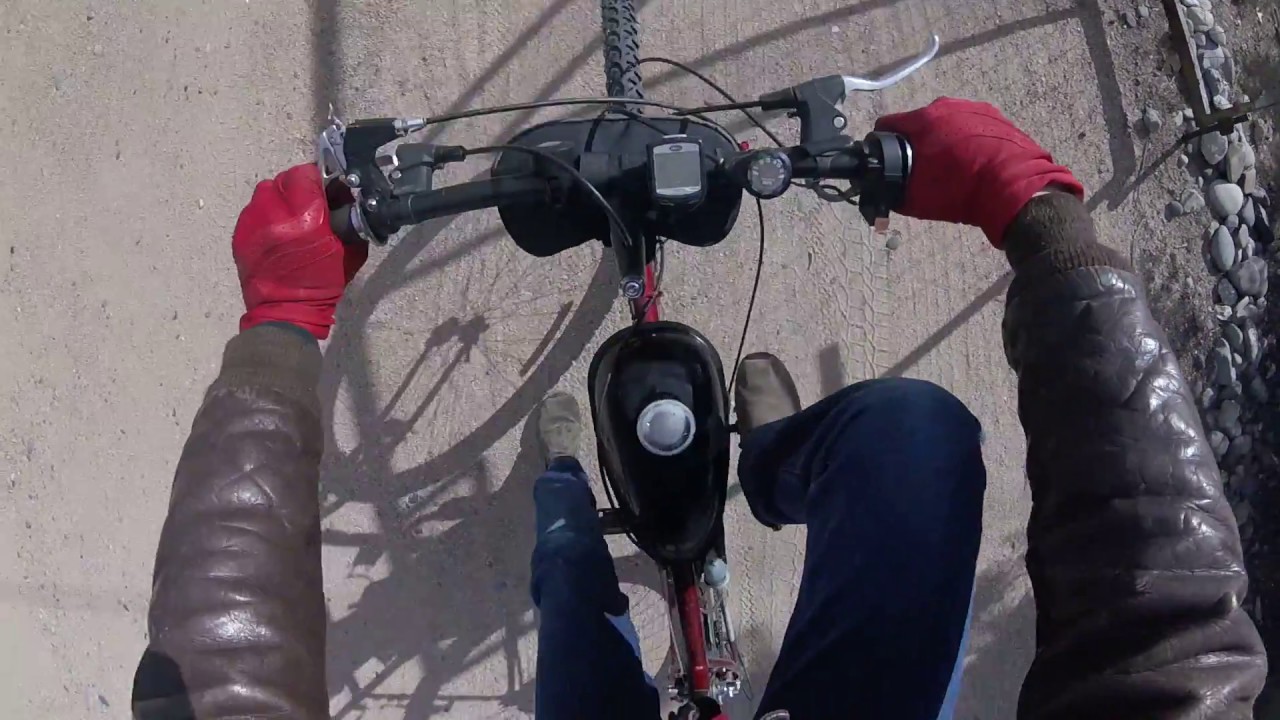 Riding my 49cc motorized bicycle with shift kit! 33MPH!!! [Part 1]