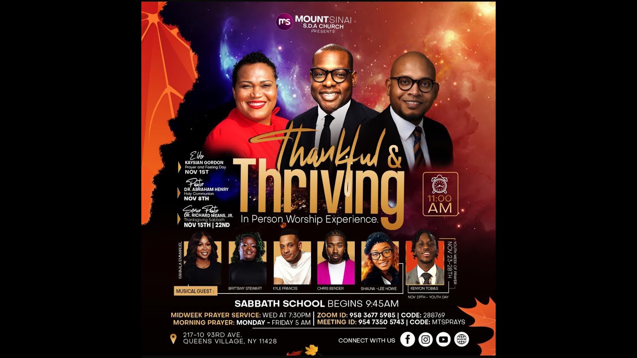 November 15th, 2025 -Sabbath Worship Experience Ft. Dr. Richard Means, Jr.