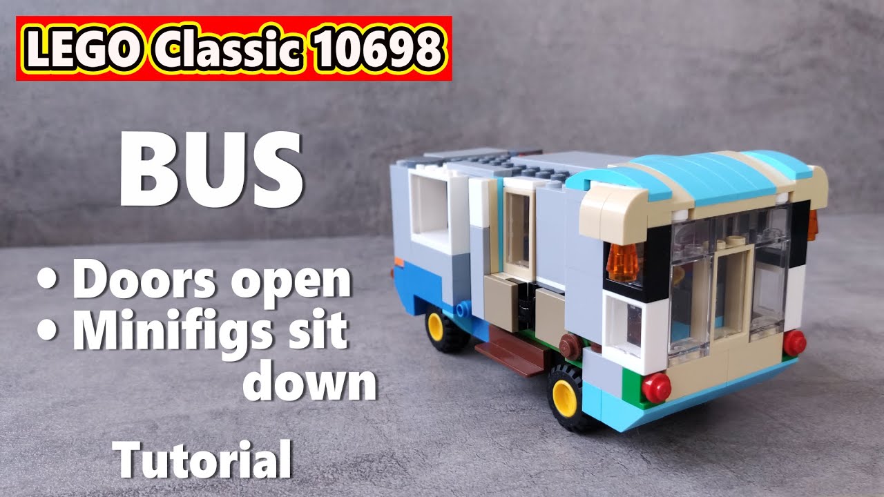 Lego Tutorial BUS for Minifigs (moc) | LEGO Classic 10698