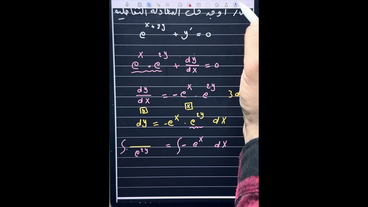 المحاضرة 5 والاخيرة الفصل الخامس المعادلات التفاضلية رياضيات سادس علمي