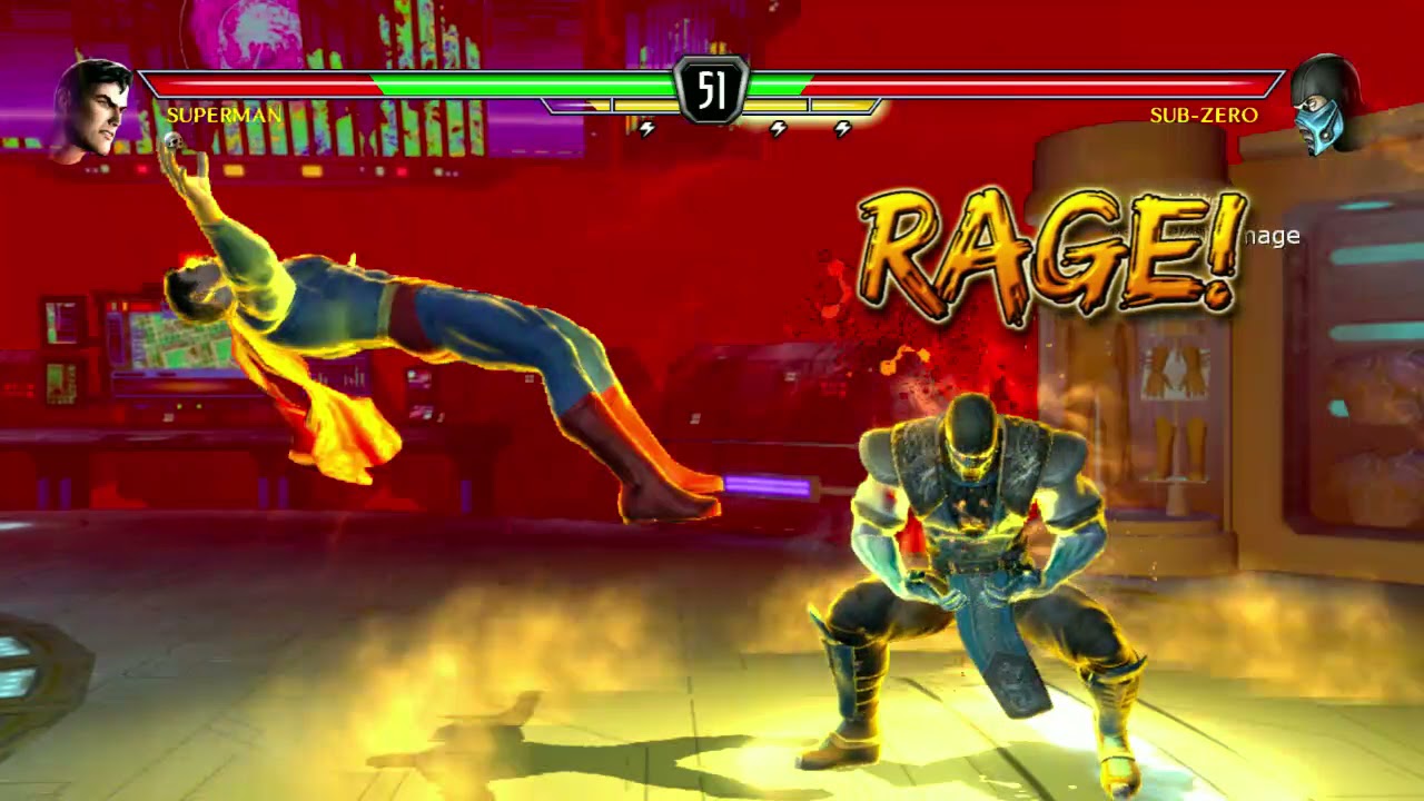 Superman sweeps Sub Zero- Mortal Kombat VS DC Universe