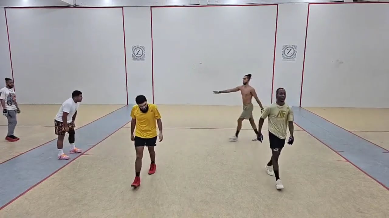 Zerega - Dboy & Tywan vs Tall Rob & Chris - Pick Up Doubles Handball Filmed By Shena - 12.23.2025