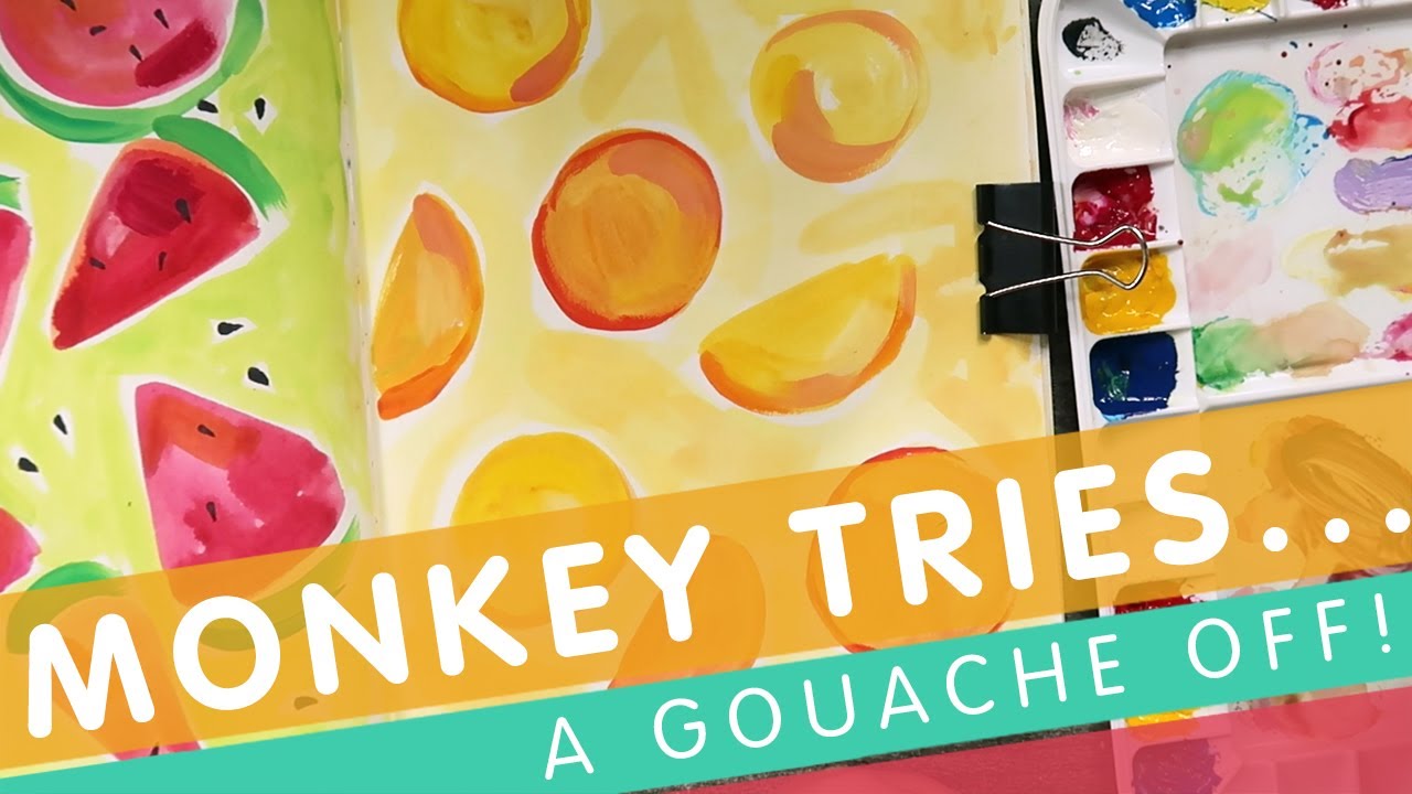 Gouache Off! | Trying three brands of Gouache | Painting Fruit | Not a Review