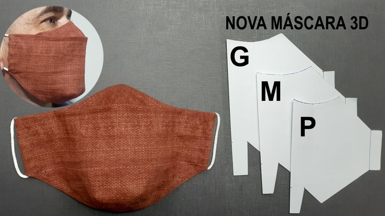 MÁSCARA 3D - tutorial molde P M G - NOVO FORMATO MAIS CONFORTÁVEL | 3D MASK - mold P M G NEW FORMAT