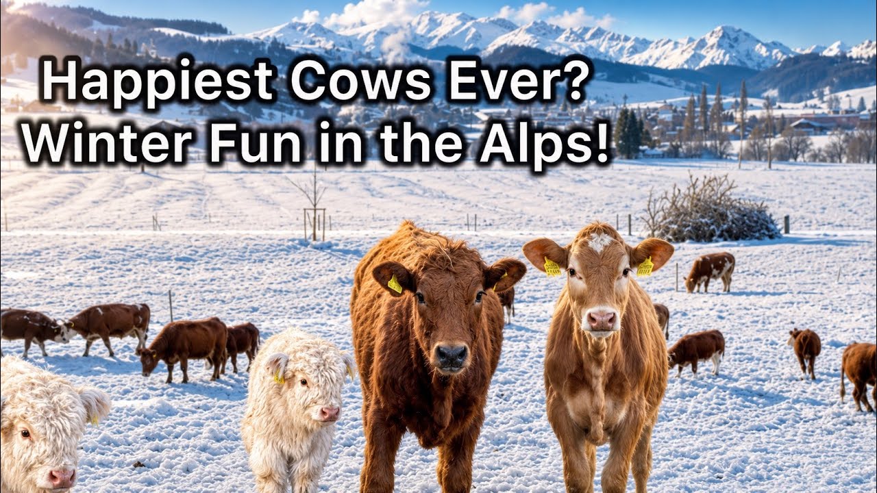 Cows Enjoying a Frosty Day in the Mountains