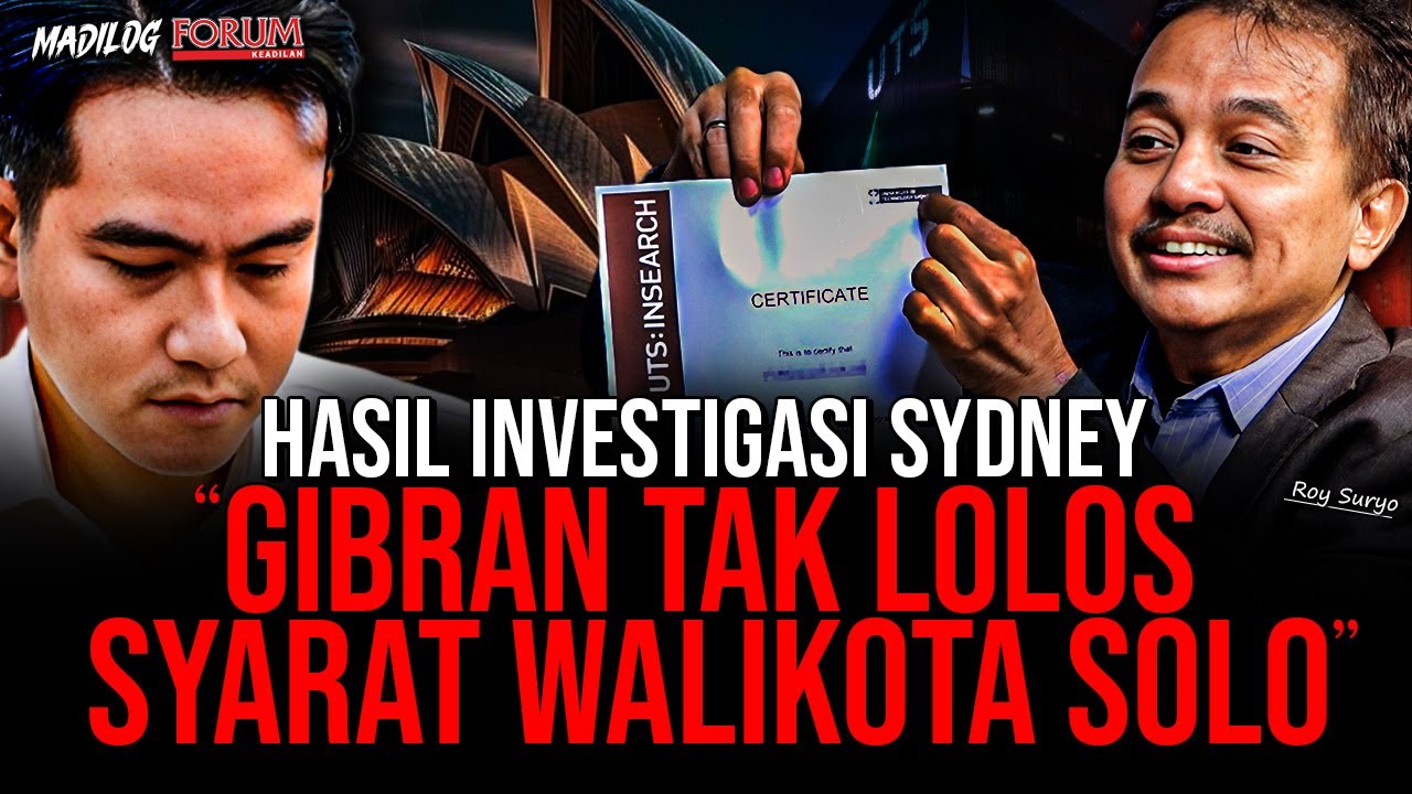 ROY SURYO: PROFESOR SYDNEY TERTAWA PENYETARAAN PENDIDIKAN GIBRAN