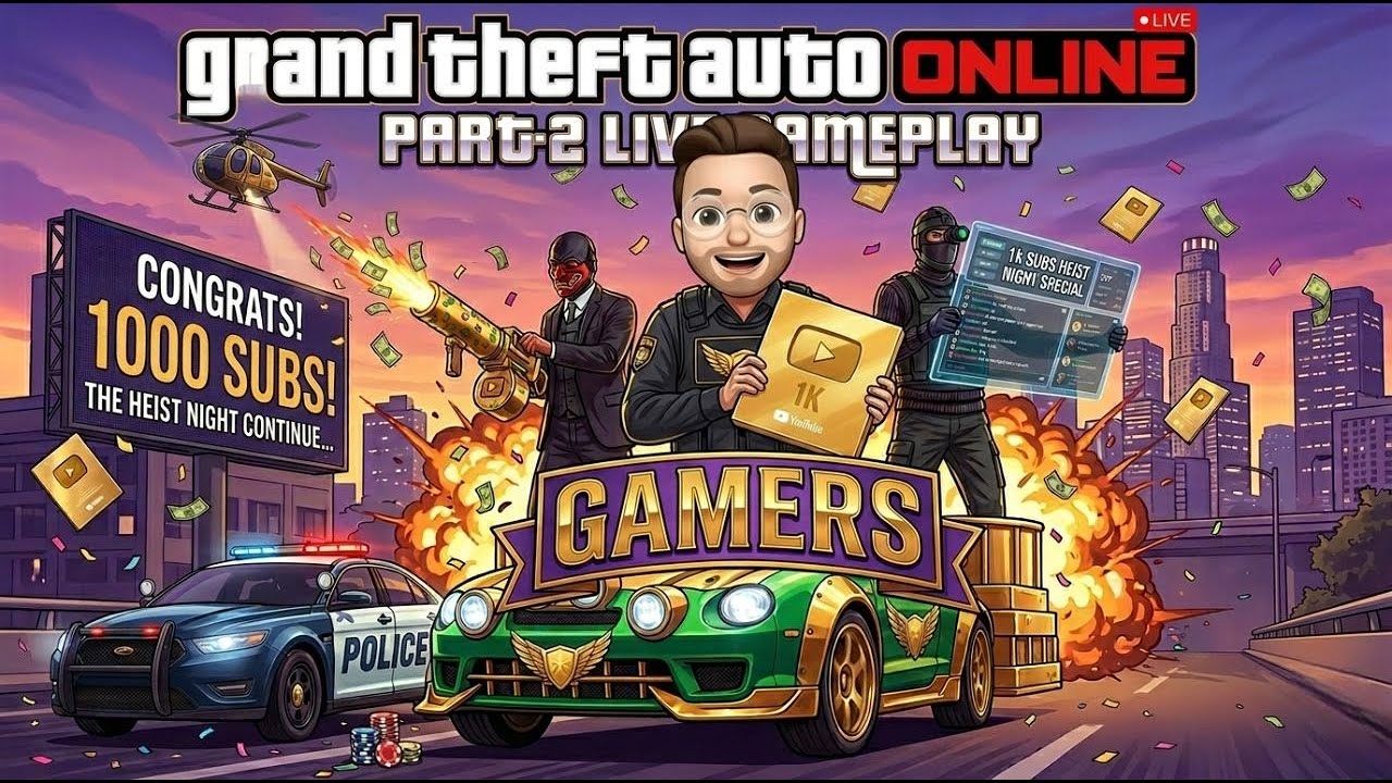 🔴 GTA 5 ONLINE LIVE | 1K SUBS HEIST NIGHT 💰 PART-2 GAMEPLAY 🔥| ManojBhai Gamer