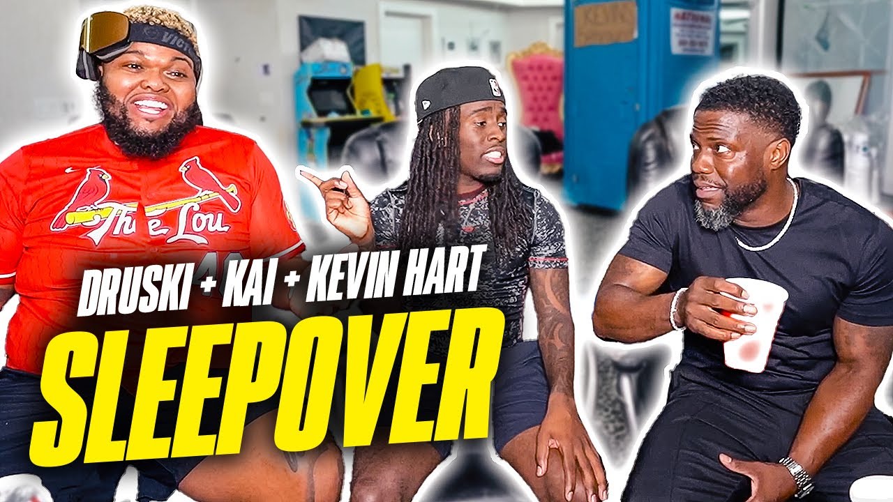 Druski & Kevin Hart pull up to Kai Cenat's house