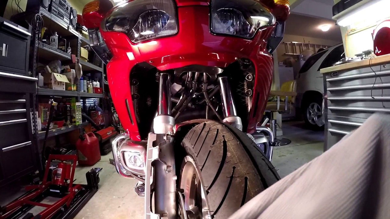 Goldwing GL1800 Superbrace Fork Stabilizer installation footage