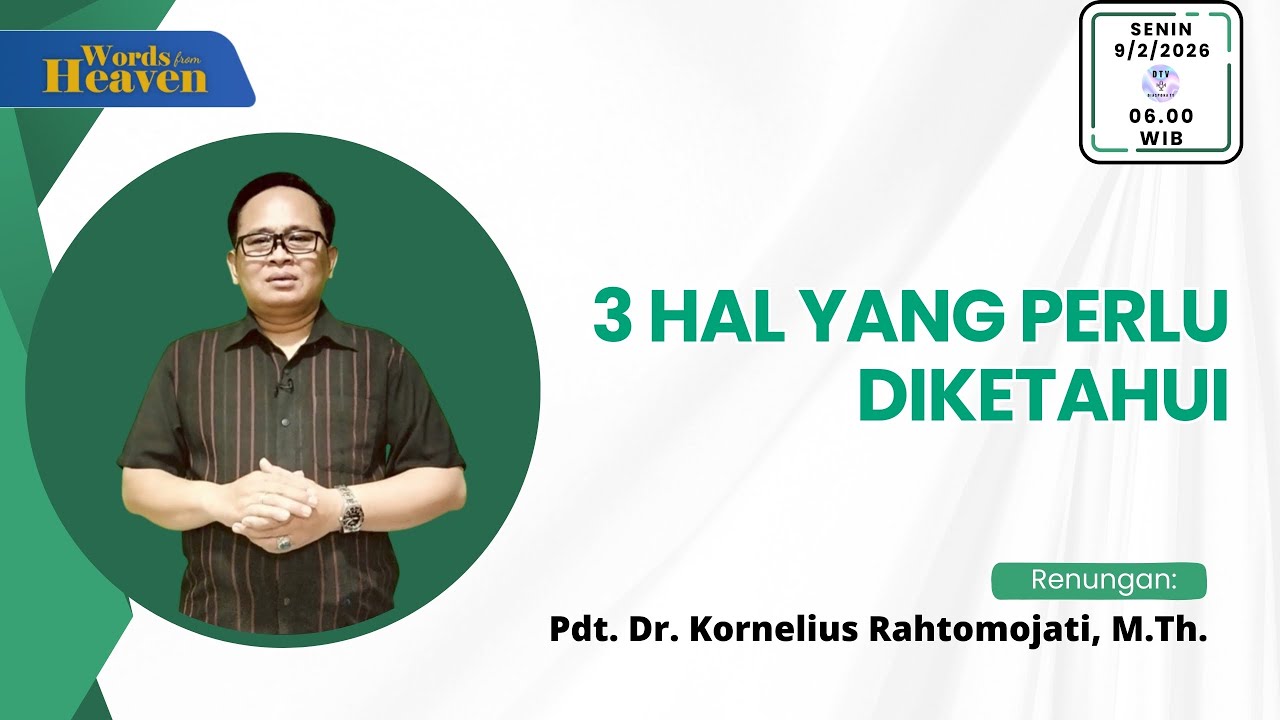 3 Hal yang Perlu Diketahui | Pdt. Dr. Kornelius Rahtomojati, M.Th. | Diaspora TV