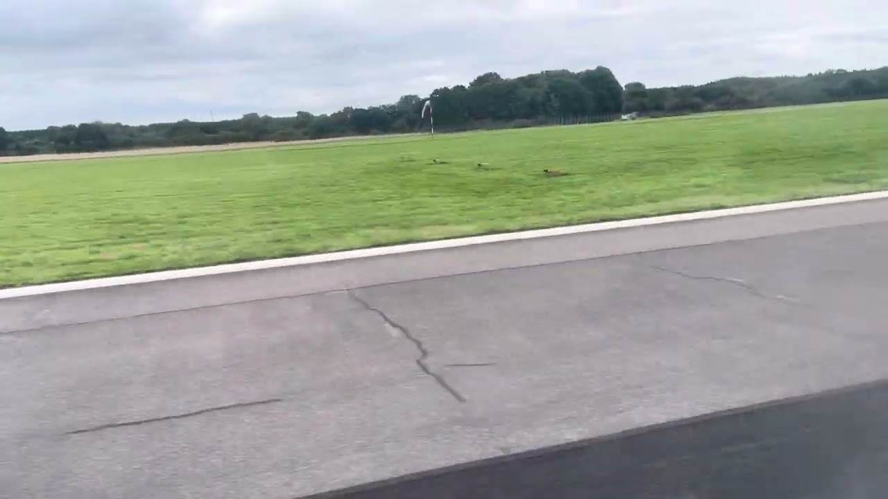 Takeoff from Southampton Airport’s new runway extension