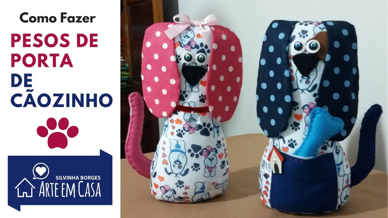 Pesos de Porta de Cachorrinhos: Mingau e Pipoca