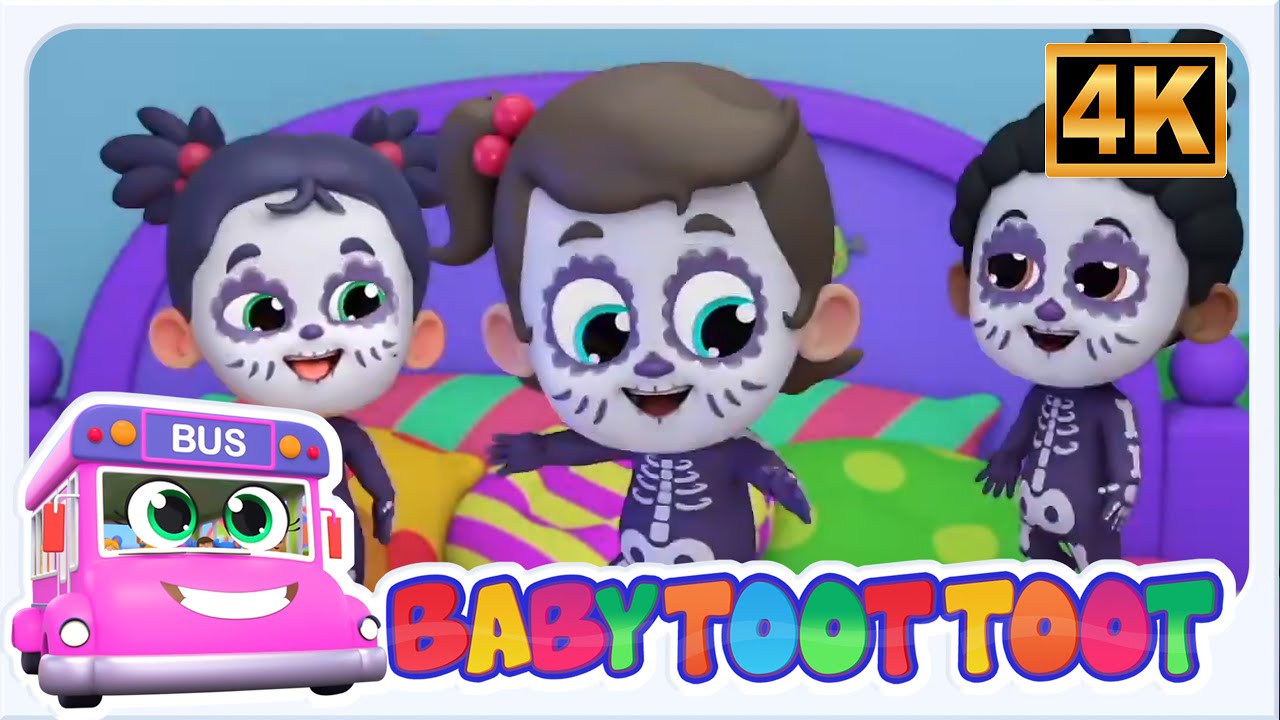Fünf kleine Skelette Tanzen 🎃 | Lustiger Halloween Karikatur und Kinderreim für Kinder