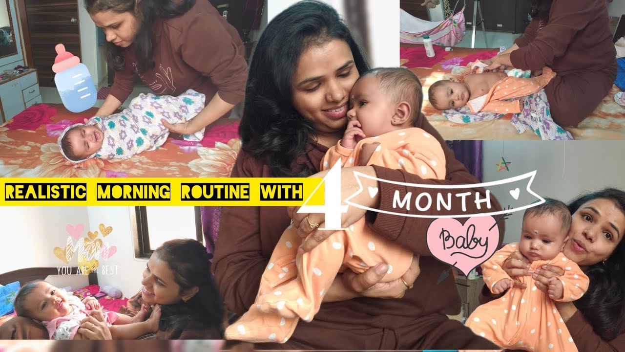 Realistic Morning routine with 4 Months Baby| Indian Mother Daily routine with baby 