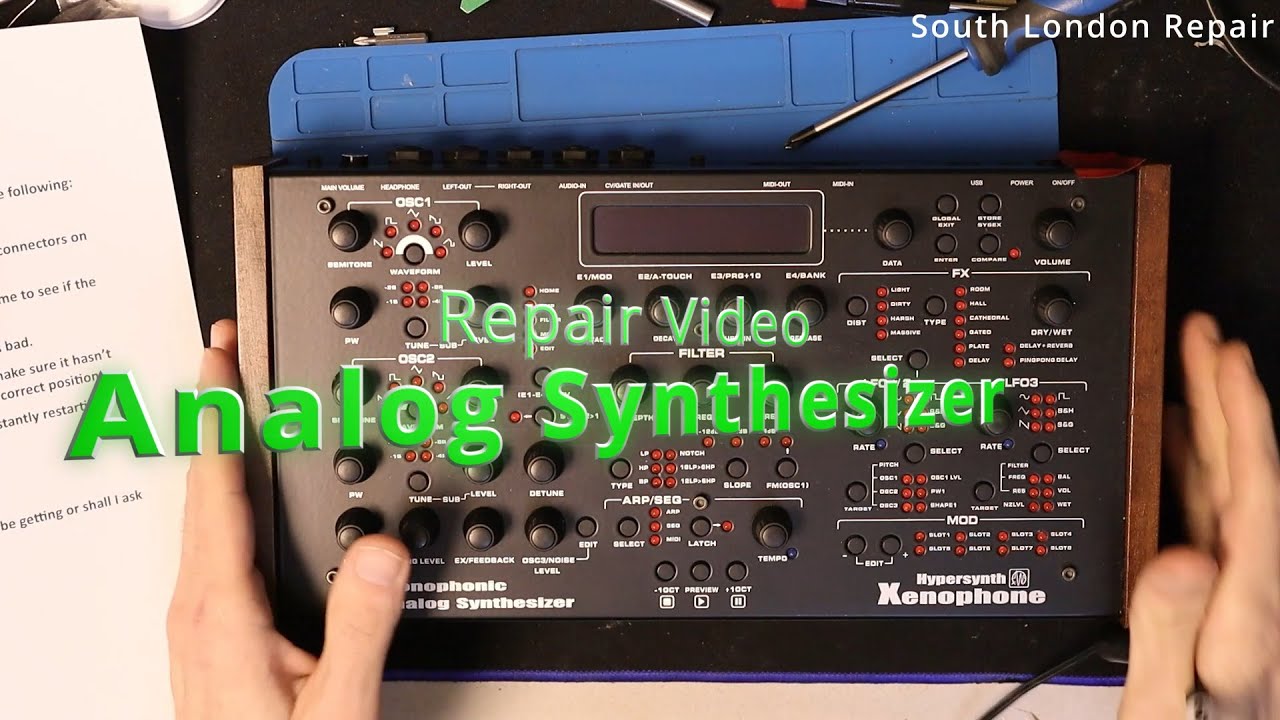 Analog Synthesizer Hypersynth Xenophone Disassembly and repair 