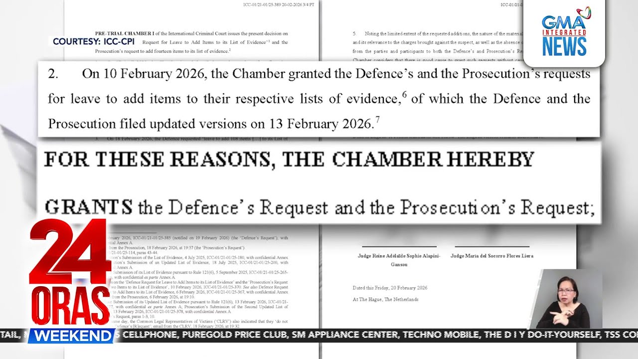 ICC Pre-Trial Chamber issues several rulings in case against ex-President Duterte | 24 Oras Weekend