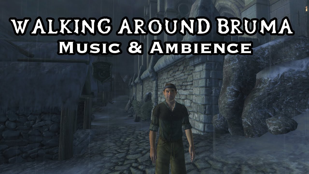 Oblivion - Walking In Rain Around Bruma - Jeremy Soule Music & Ambience - Oblivion Rain Sounds ASMR.