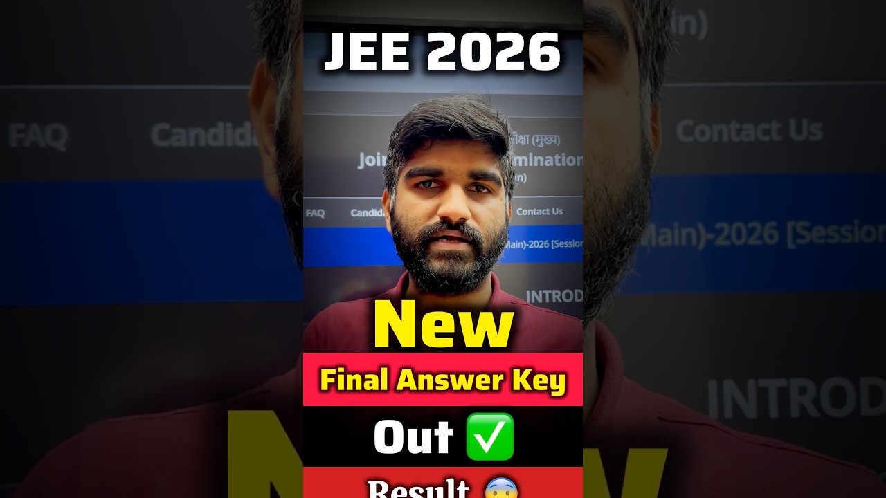 NEW Final Answer Key OUT😳 Result JEE Main 2026✅ NTA URGENT UPDATE | JEE Mains Result 2026 #jee2026