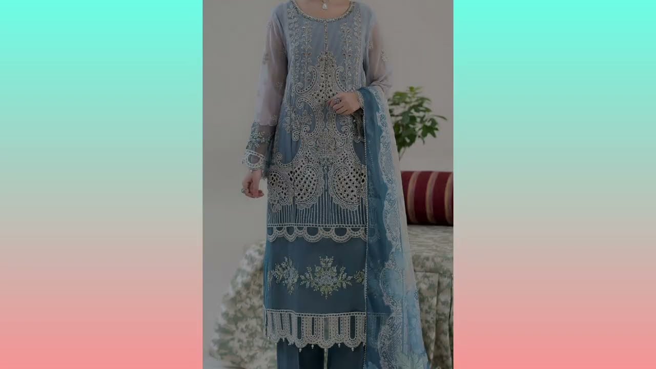 Pakistani embroidered suits ZA Clothes Luxury Chiffon Semi Stitched Vol-02 collection 