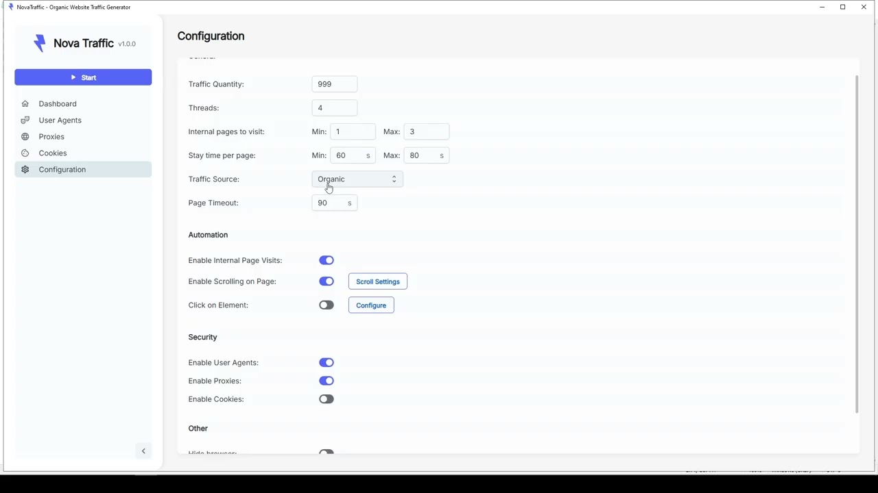 Nova Traffic - Organic Website Traffic Generator Tutorial