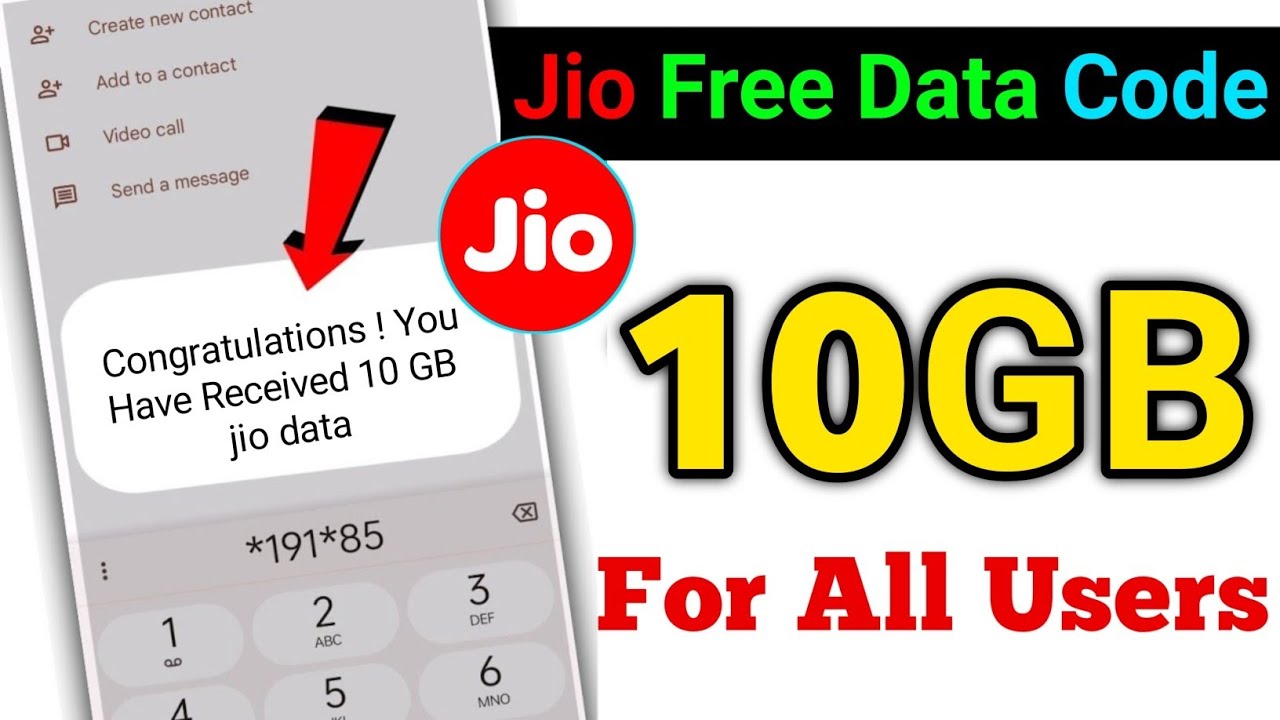 Jio 10GB Free Data Offer Today | Jio Free Data Code 2025 | How to get 10gb data in jio