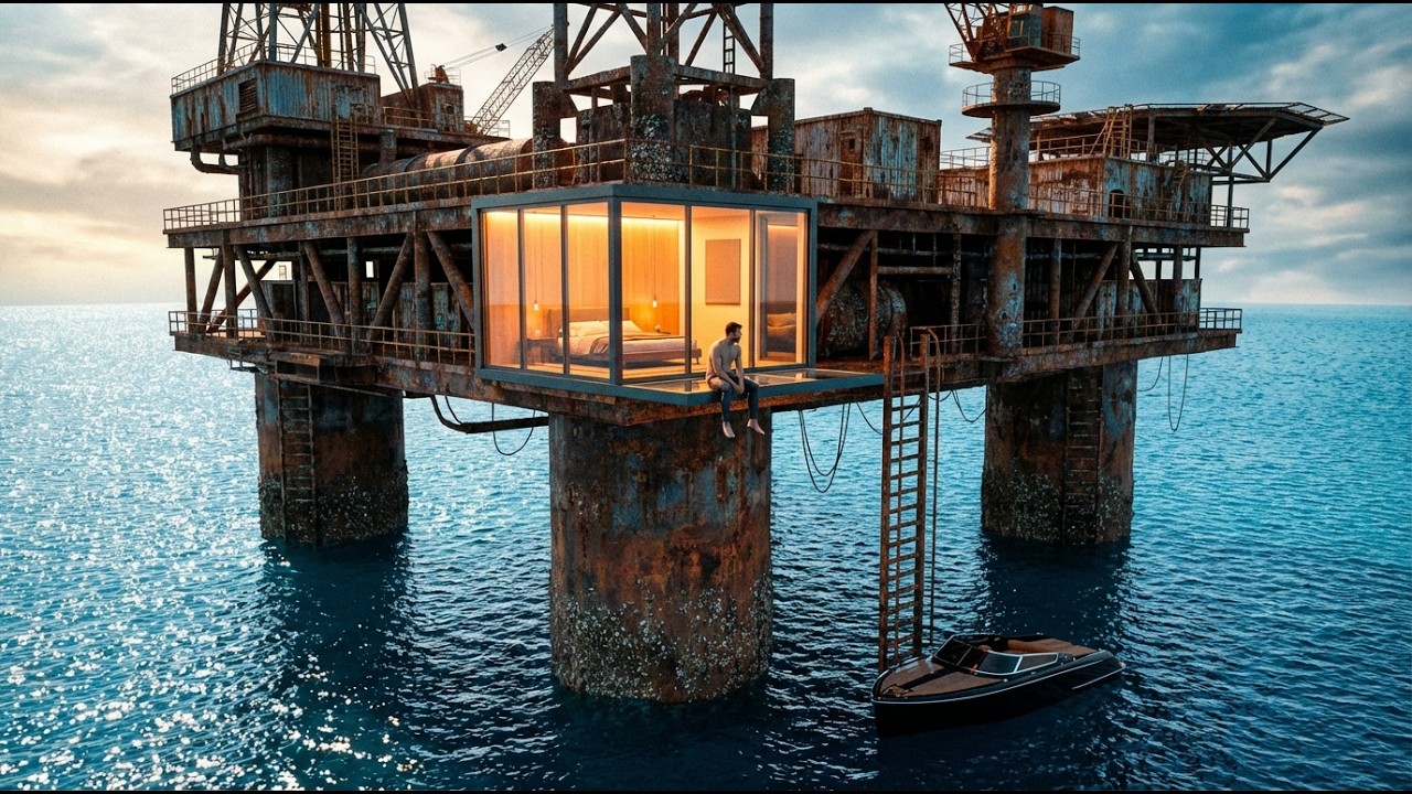 I Restored a Rusted Industrial Rig into a Private Ocean Paradise (ASMR)