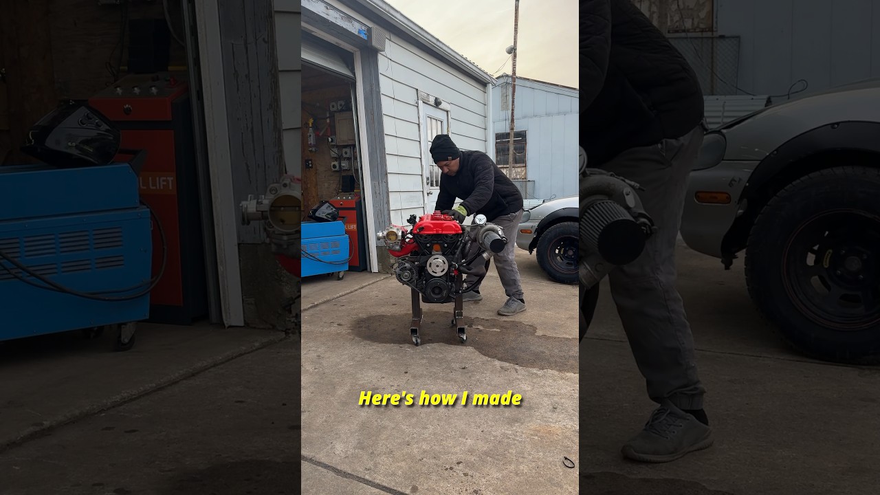 Как сделать передвижную подставку для двигателя.