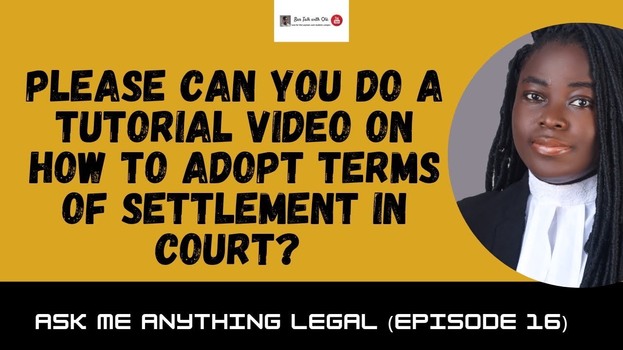 How to Adopt Terms of Settlement in Court