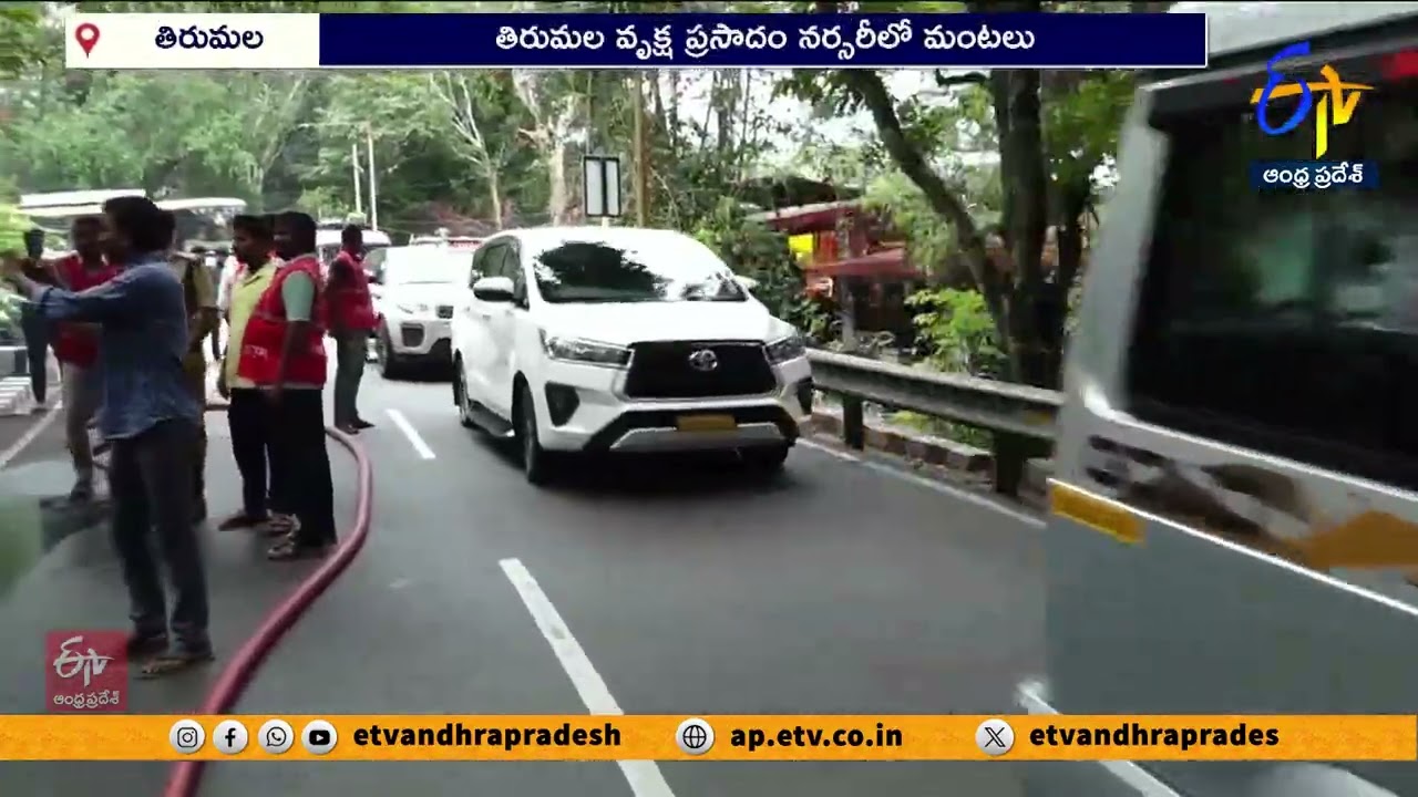 తిరుపతి వృక్ష ప్రసాదం నర్సరీలో మంటలు | Fire Breaks Out at Tirupati Vriksha Prasadam Nursery