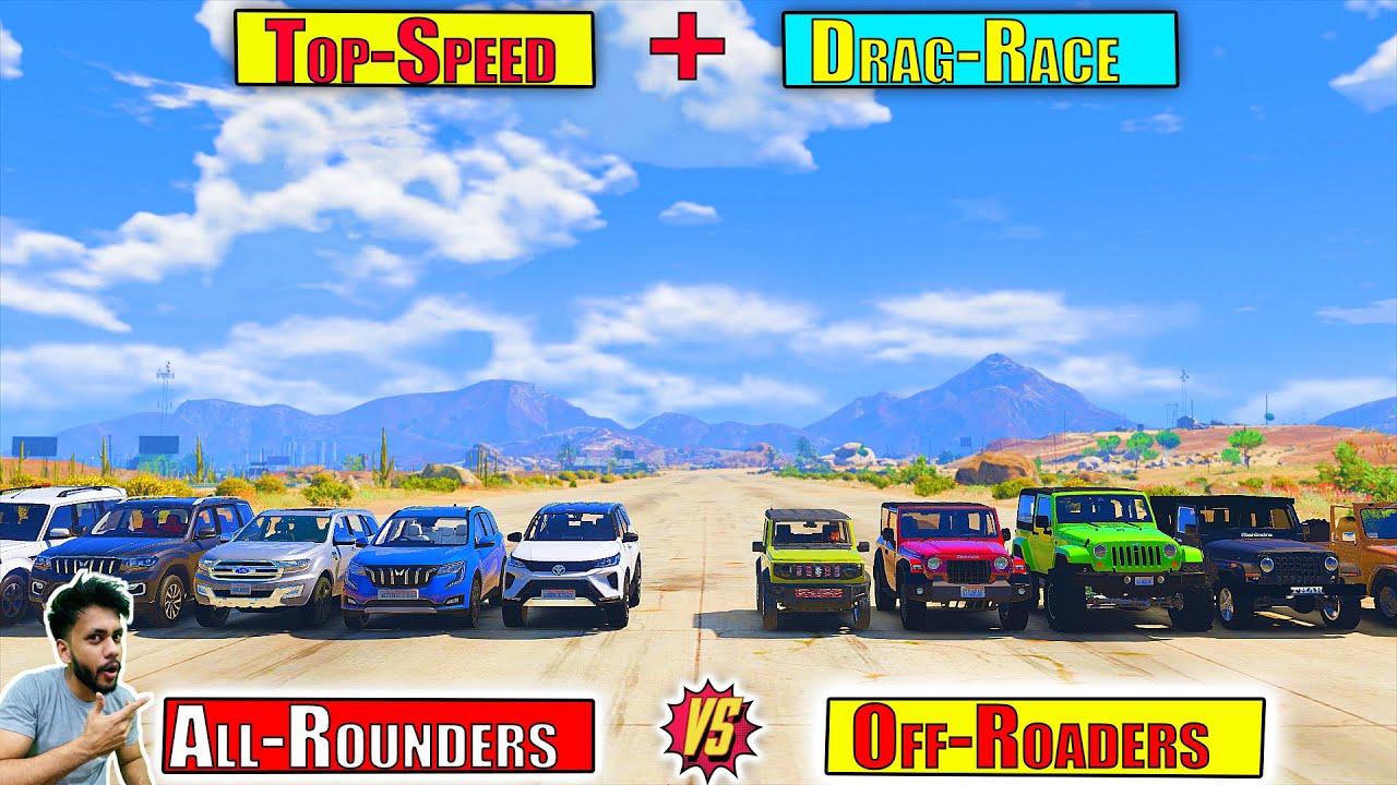 GTA 5 Indian Off-Roaders Vs All-Rounder SUVs Drag Race Challenge GTA 5
