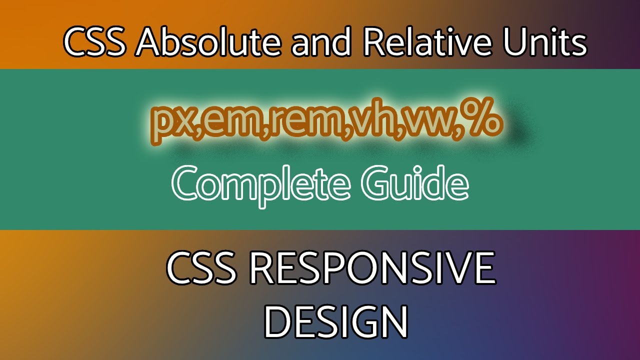 CSS Units (em, rem, px, vh, vw, %) Complete Guide | Web Development | The Quick Code