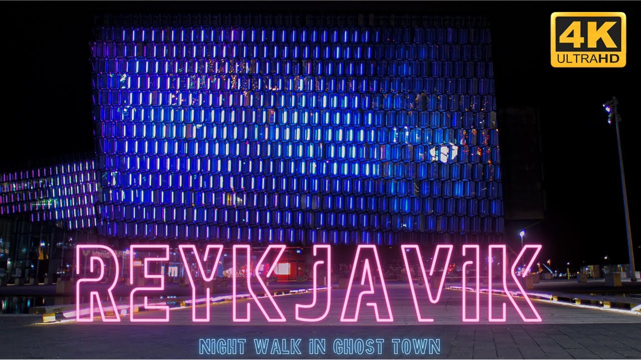 [4K] Night walk in Reykjavik, Iceland during the Pandemic