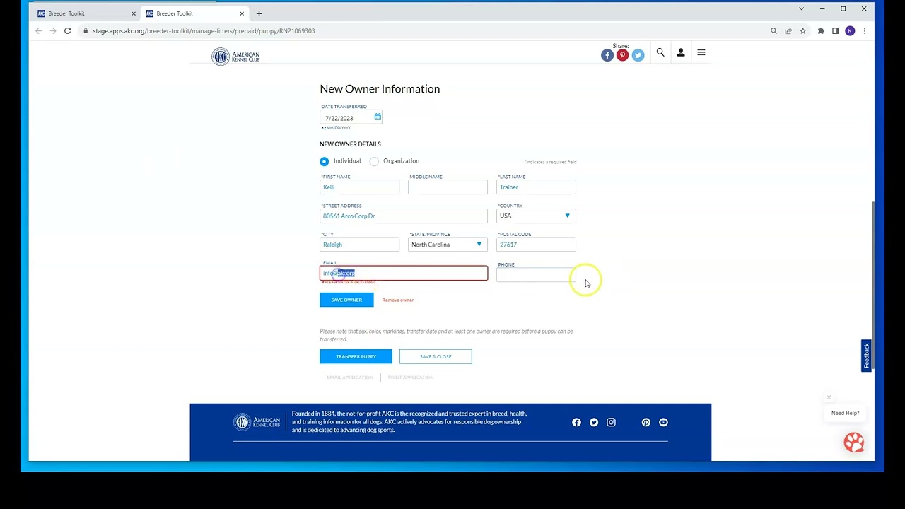 Серия инструментов для заводчиков AKC: как перевести предоплаченного щенка для регистрации