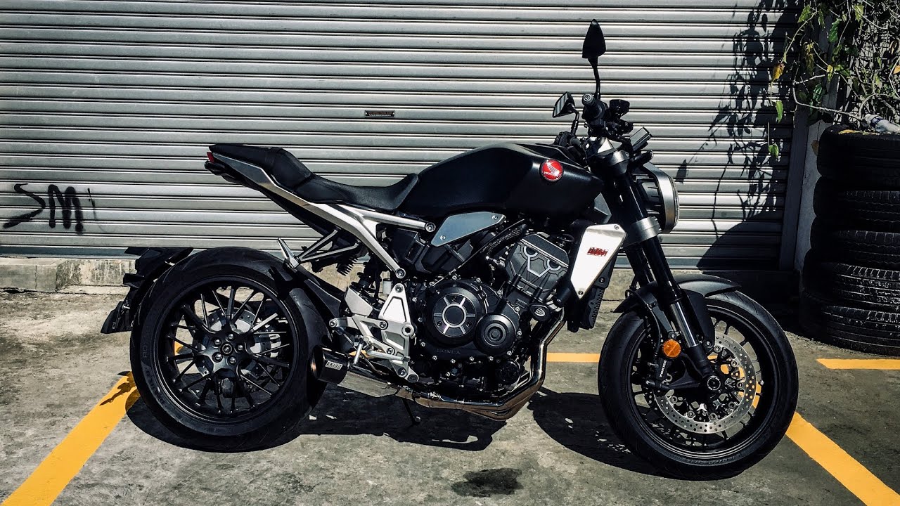 Full exhaust system on a 2021 Honda CB 1000R