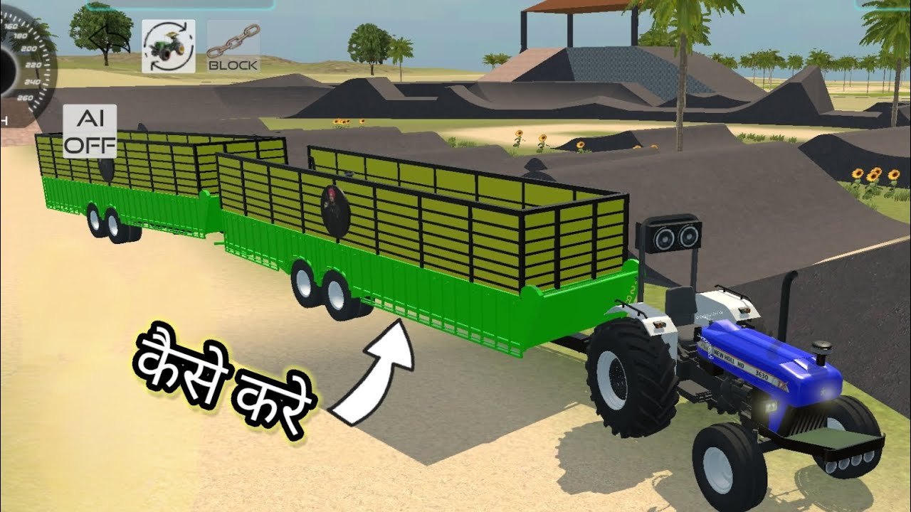 I ATTACHED 2 BIG TROLLEY WITH 1 TRACTOR (INDIAN VEHICLES SIMULATOR 3D)#1
