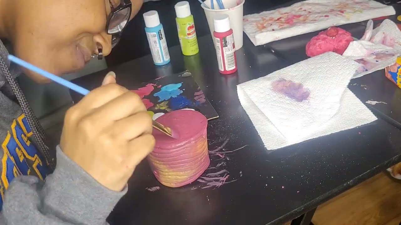 Making a Coil Cup Part 2 | Painting My Handbuilt Pottery