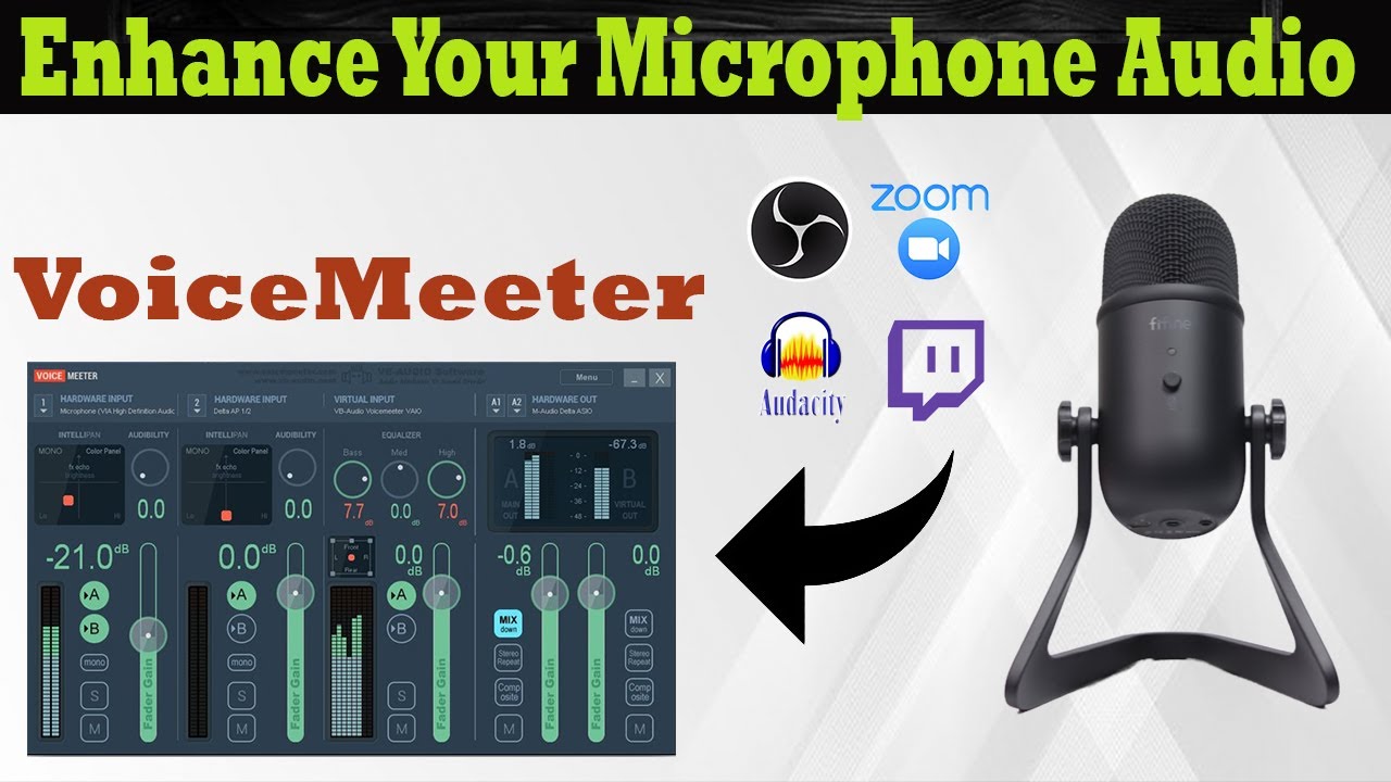 Using VoiceMeeter to improve Your Microphone Audio for YouTube, Live Streams, podcasts and Recording