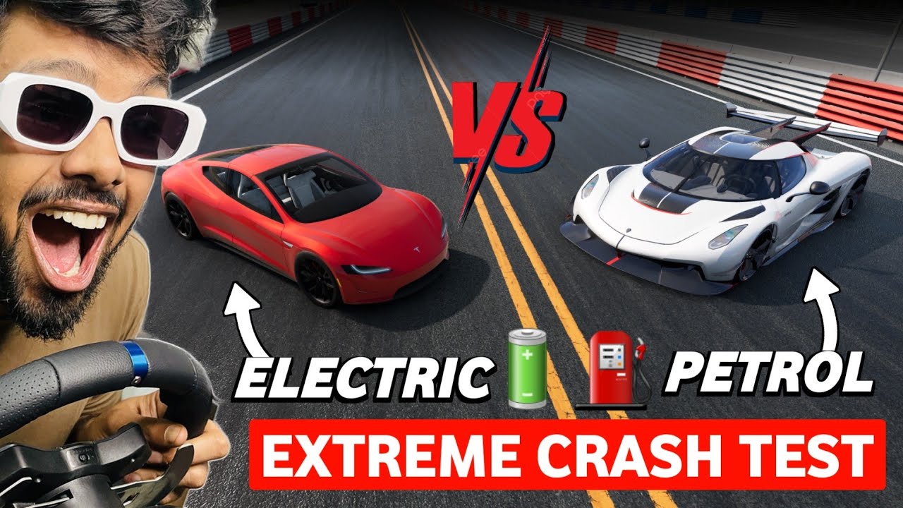 TESLA vs KOENIGSEGG JESKO | Electric vs Petrol (Expensive) | Crash Test - BeamNG