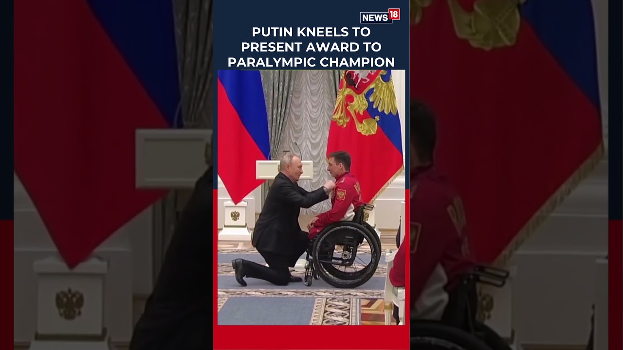Vladimir Putin Kneels To Honour Paralympic Champion In Rare Gesture, Video Goes Viral | N18S