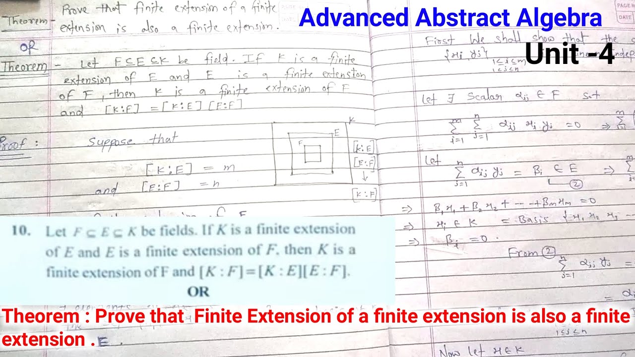 [ K:F] =[K:E][E:F] || Prove that  Finite Extension of a finite extension is also a finite extension 
