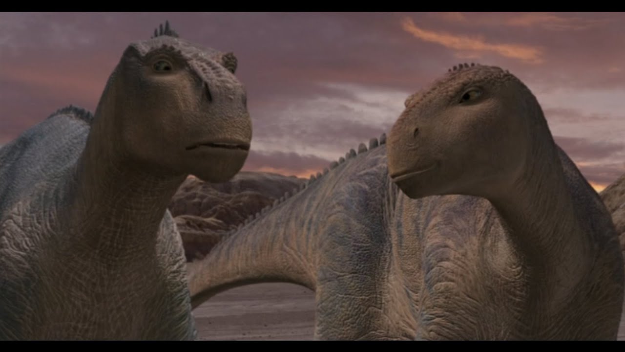 Dinosaur - teaching the infants how to find water + Aladar and Neera