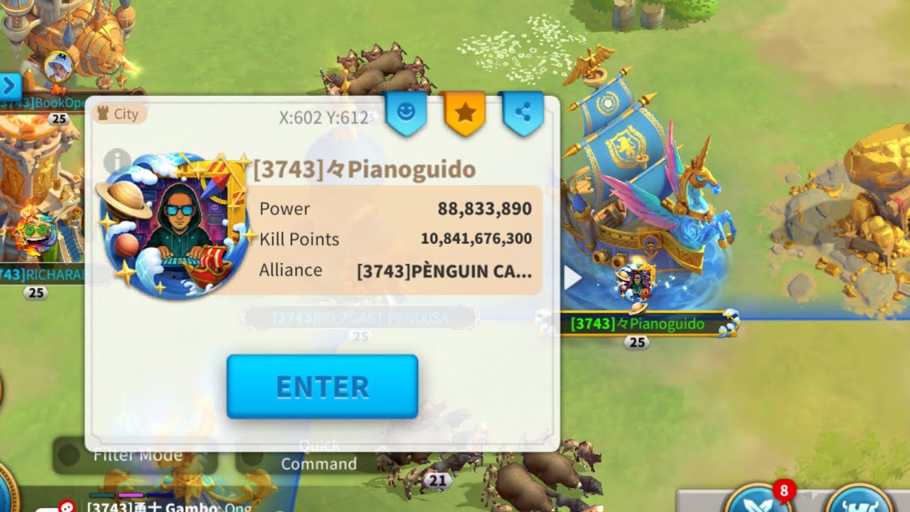 Crazy Native Pianoguido 3743 Rise of Kingdoms Account showcase