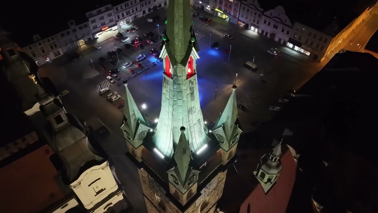 Klatovy | Černá věž v noci