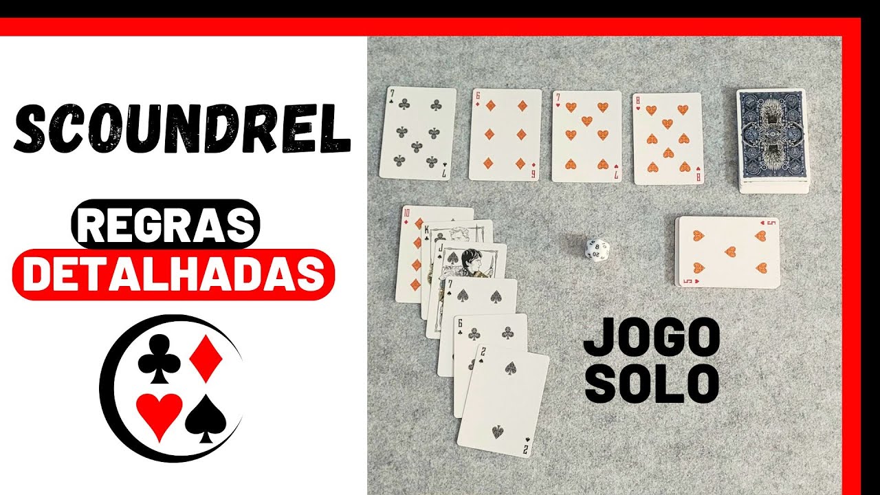 Como Jogar SCOUNDREL - Um Jogo Solitário e Estratégico - Jogo de Baralho ♣️♦️♠️♥️