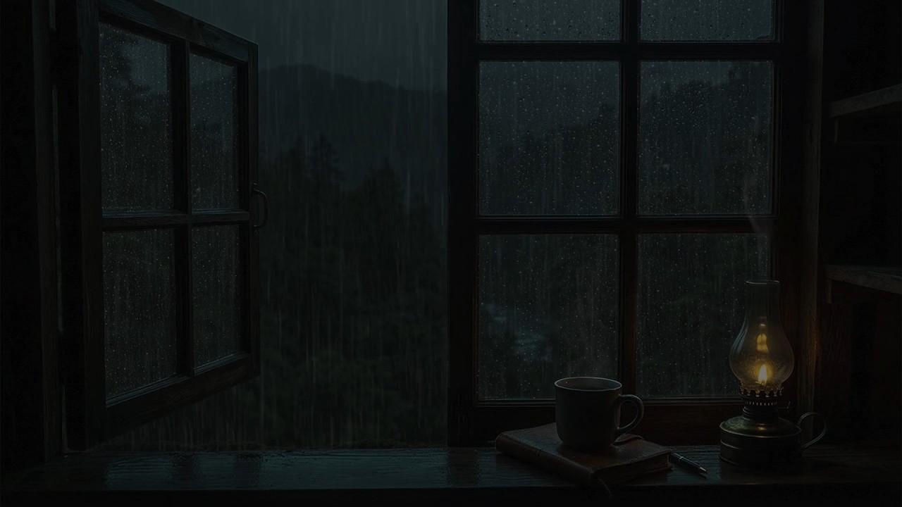 Soft Rain in Outside Bedroom | Peaceful Warm Ambience for Sleep Well